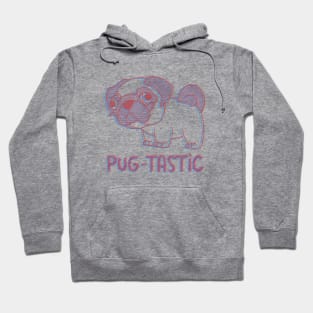 Pug-tastic - retro 3d Hoodie